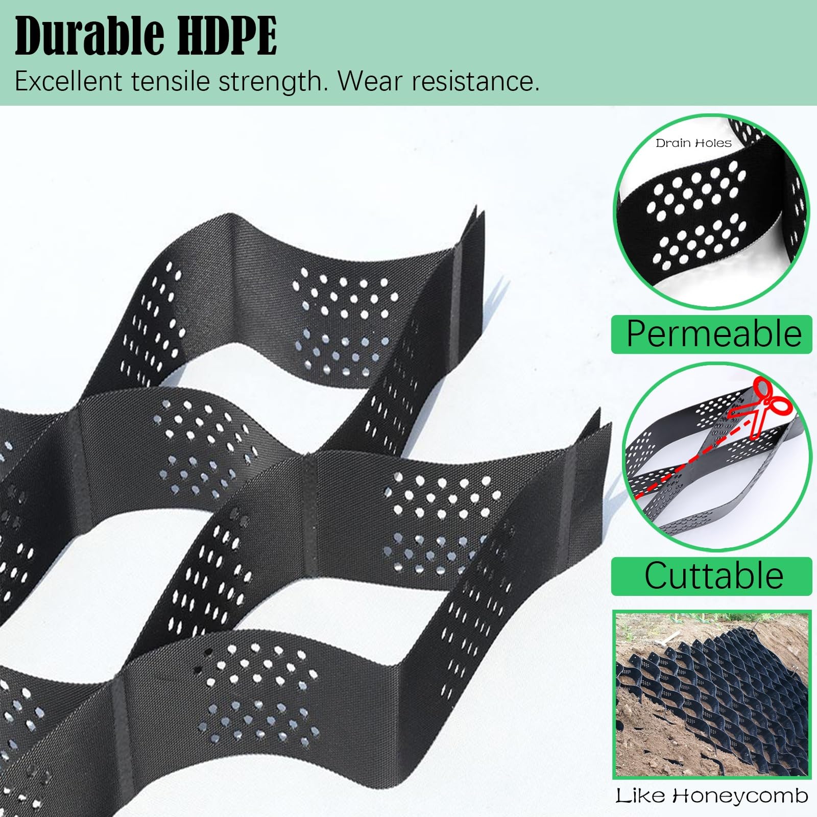 Amazon.co.jp: 砂利 保護材 マット 切断可能 ガーデンパスジオグリッド